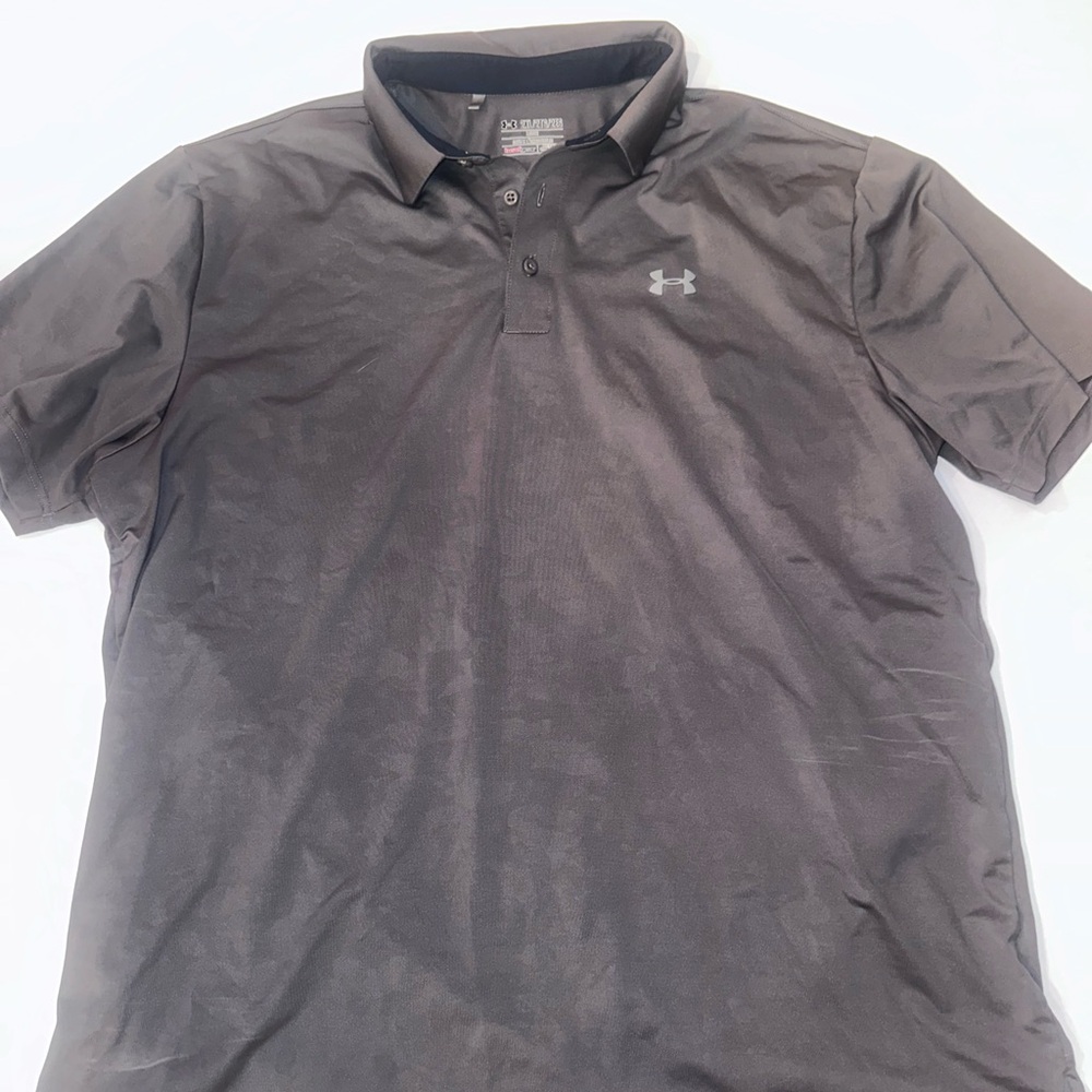 Under Armour Golf Polo Men’s Heat Gear Grey XXL Loose Fit Shirt